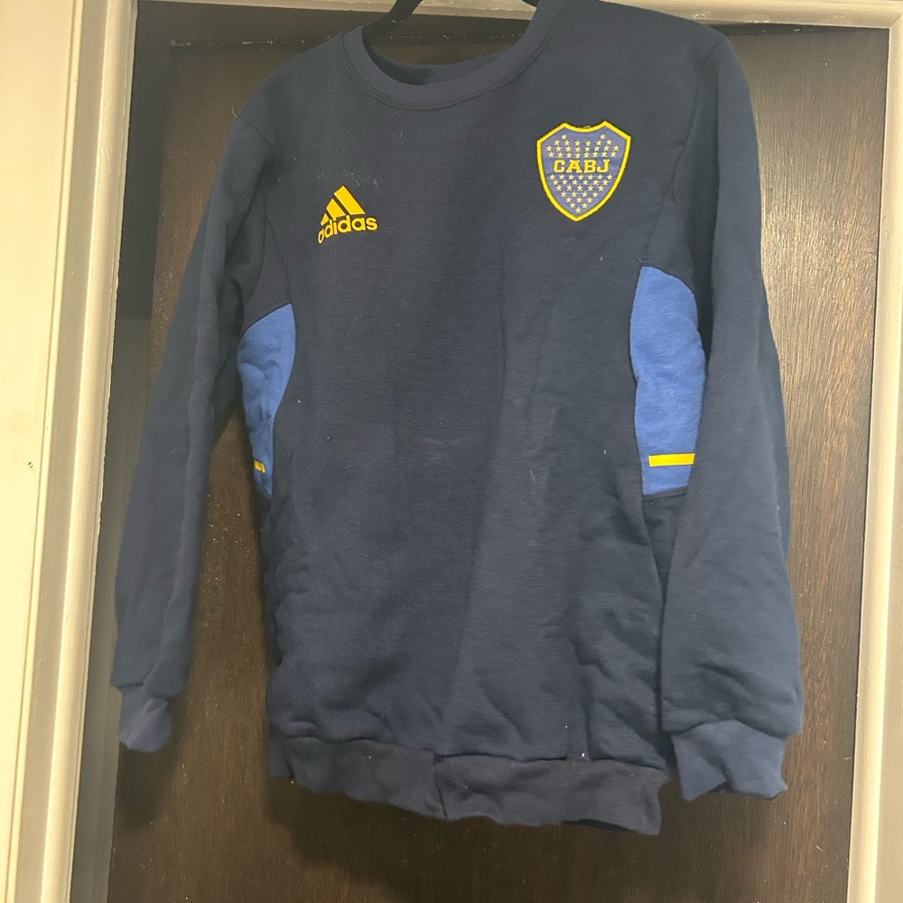 Adidas Dark Blue Sweatshirt with Yellow and Light Blue Details